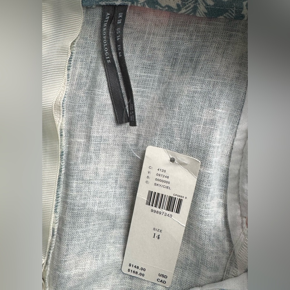 Anthropologie Blue Floral Linen Midi Skirt 14
NWT - Picture 11 of 13